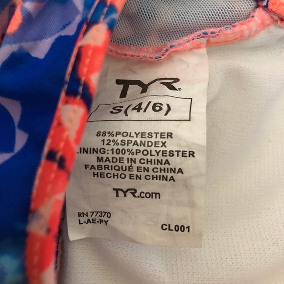 Womens Coral/Blue Tankini Top - Picture 3 of 3